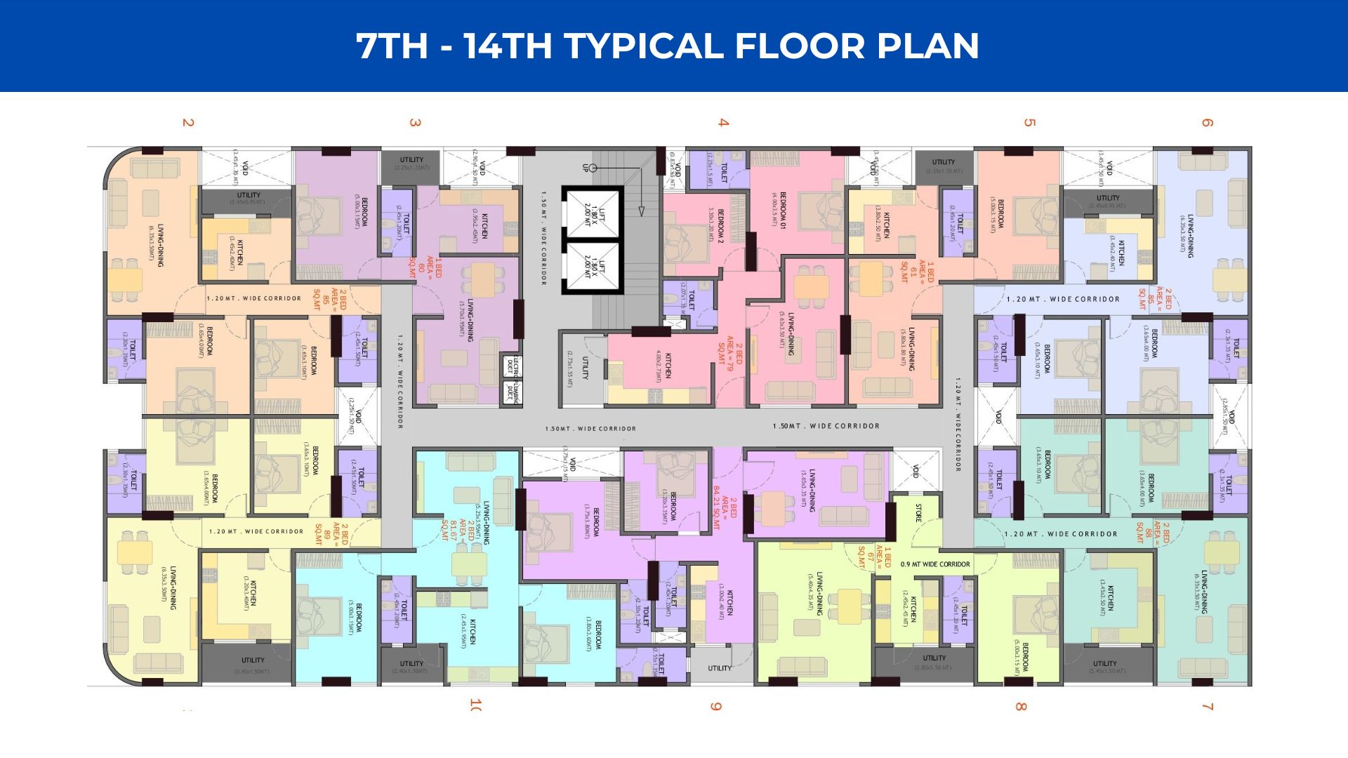 7TH - 14TH TYPICAL FLOOR PLAN